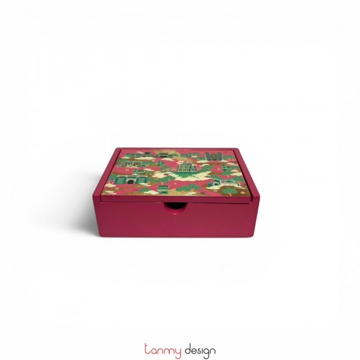 Hộp card visit sơn mài chữ nhật Hà Nội 8*11cm